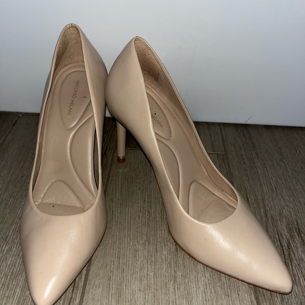 Antonio Melani Kara leather classic Nude Pointed-Toe Pumps